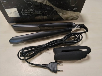 301563 - GHD Pjastër flokësh Platinum+ - Pjastër profesionale (e zezë) - 75% më e shndritshme, 70% më e fortë - Pjastër ideale për flokë të lyer/të dëmtuar