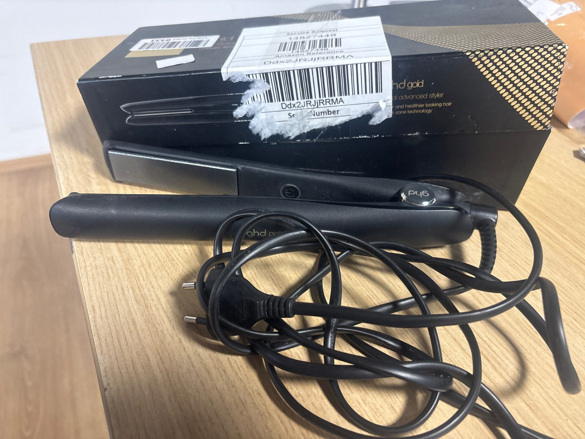 301574 - GHD Pjastër flokësh ghd gold, Pjastër profesionale (e zezë), Flokë më të lëmuar, 65% më të shndritshëm, pa nxehtësi ekstreme