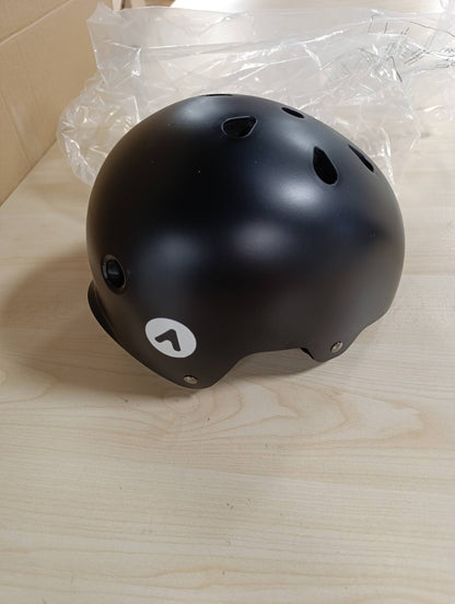 293742 - ATTABO Helmetë për Skateboard dhe Skuter, Madhësia M, e Zezë, Teknologji ABS, 11 Vrima Ventilimi, e Rregullueshme, Material i Qëndrueshëm