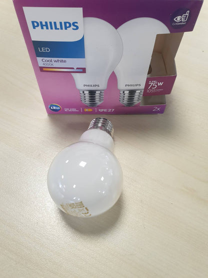 186450 - PHILIPS Llambë LED, Ekuivalente 75W, Qelqi, E27, Bardhë e Ftohtë, Pa Errësim, Pako 1 copë