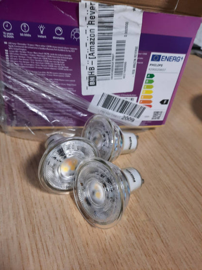 196618 - PHILIPS Dritë LED 6 copë, Ekuivalente me 50W, Prizë GU10, Dritë e Bardhë e Ngrohtë, e Errësueshme