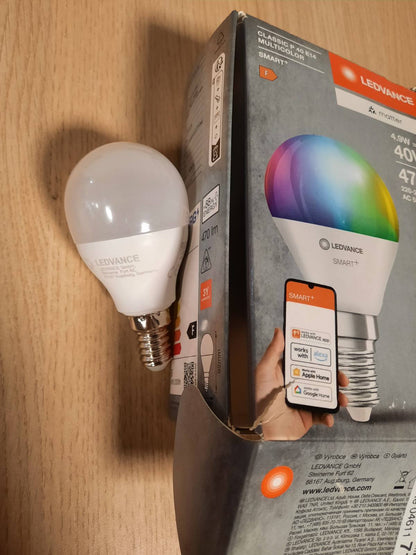 197559 - LEDVANCE SMART+ MATTER Llampa LED, 4.9W, 470lm, E14, Ngjyrë e Bardhë e Ngrirë, Pajtueshme me Google, Alexa, Apple, Kontroll me Aplikacion ose Zë, Jetëgjatësi 20,000 Orë, Pako e Vetme
