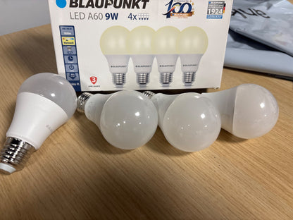 198614 - BLAUPUNKT Llambë LED E27 9W, 2700K e Bardhë e Ngrohtë, Zëvendësim 60W Inkandeshente, Pako me 4