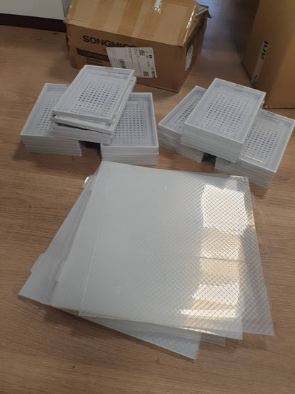 183622 - SONGMICS Kuti për Këpucë, Set prej 18 Copave, Ruajtje të Palosshme, Përshtatet për Madhësi Këpucësh deri në 44, Material Transparent dhe i Bardhë LSP18SWT