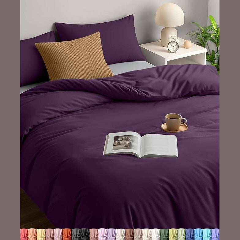 186509 - UTOPIA BEDDING Set Mbulesash Jorgani 200x200 cm me 2 Mbulesa Jastëku 50x75 cm, Prej Mikrofibre të Butë, Ngjyra Vjollcë