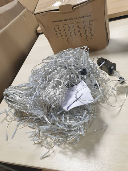 183103 - WOWDSGN Drita Akulli LED jashtë, 30M, 1320LED, me varg dhe kohëmatës, 8 modalitete, IP44 rezistent ndaj ujit, me energji nga rrjeti elektrik, për Krishtlindje, skaj çatie, ulluk, tarracë, ngjyrë e bardhë e ngrohtë