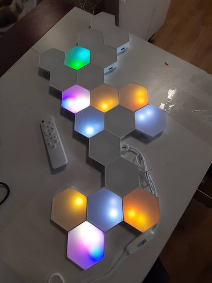 183145 - KANGTAIXIN Llambë LED Panel Gjashtëkëndor për Lojëra, 20 Copë, Ndriçim Muri Inteligjent, Dekor Sinkronizim Muzikor, Modulare për Dhomë Lojërash