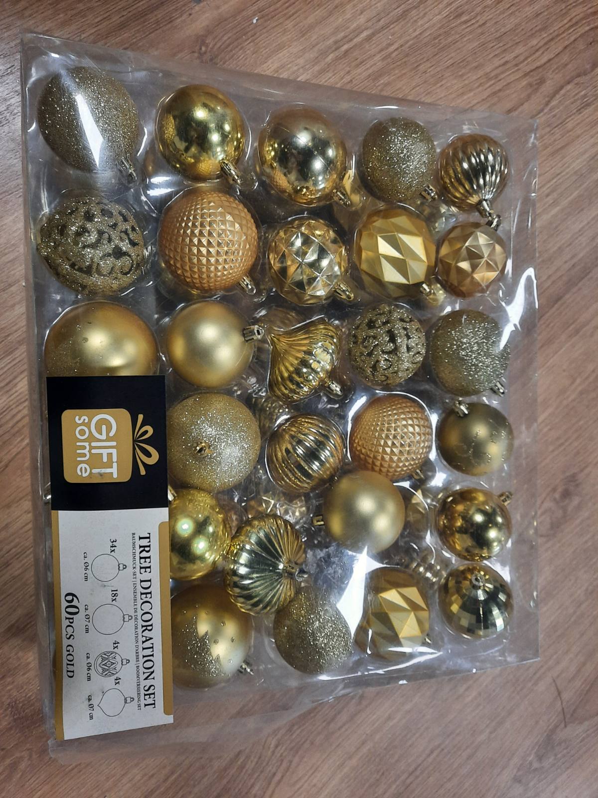 184800 - GIFTSOME Set me 60 Stola Krishtlindjesh, Zbukurime të Arta për Pemën e Krishtlindjeve, Për Përdorim të Brendshëm dhe të Jashtëm, Materiali Plastik