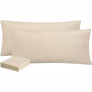 198545 - AISBO - Set prej 2 Mbulesa Jastëksh 40x80cm, Material Mikrofibër me Certifikatën Oeko-Tex, Ngjyrë Kaki me Zinxhir, e Butë dhe pa Hekur