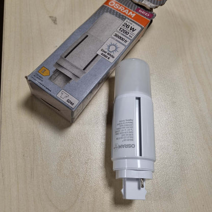 186201 - OSRAM DULUX LED D26 VT EM G24D, 9.5W, 1200lm, 4000K, Ngjyrë e Bardhë e Ftohtë, Këndi i Rrezes 300 Gradë, Jetëgjatësi e Madhe, Pa Kohë Ngrohjeje