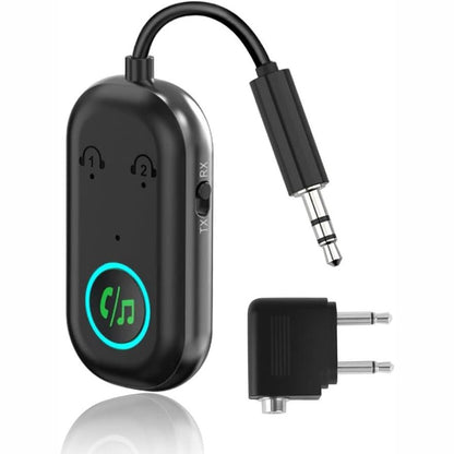 206233 - BLUETOOTH 5.3 Adaptues Marrës dhe Transmetues i Përmirësuar Viti 2025, Model 2-në-1 me Ã‡iftim të Dyfishtë, Nënvizoj 3.5mm i Përputhshëm me TV, Avion, Makinë, Kufje, AirPods, Stereo, PC, Altoparlant