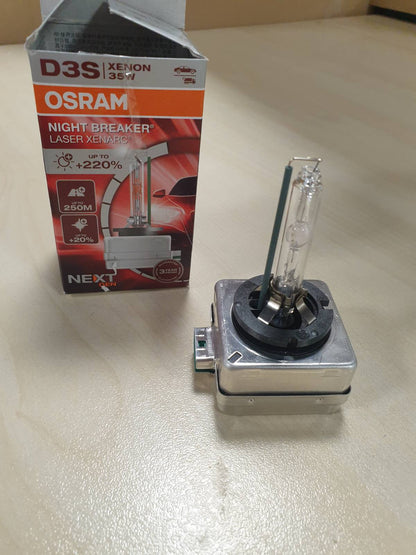 183082 - OSRAM XENARC NIGHT BREAKER LASER D3S, Gjenerata e Ardhshme, 220% Shkëlqim i Shtuar, Llambë Xenon HID, 66340XNN, në Kutinë Palosëse (1 llambë), Ngjyrë e Bardhë