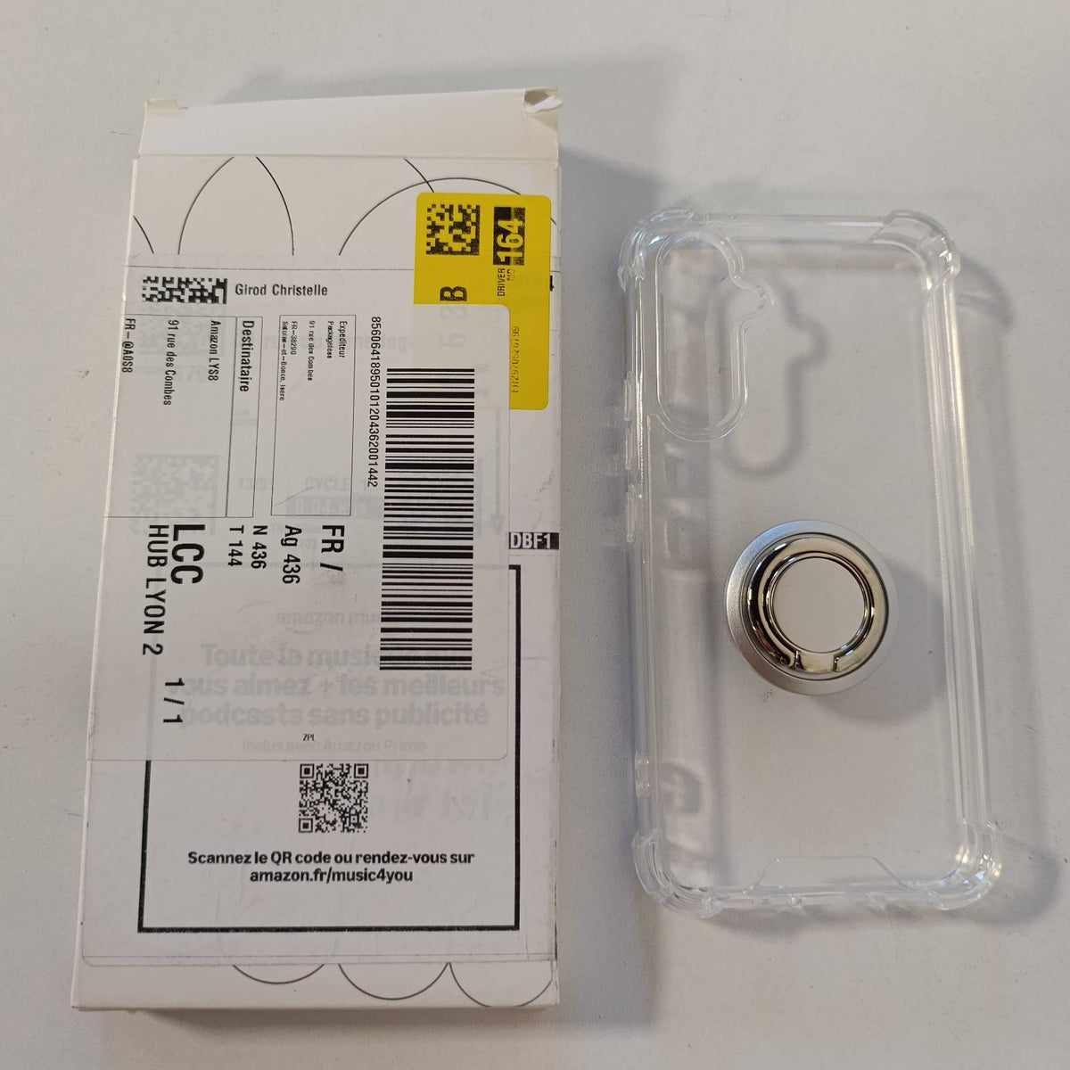 296360 - SILVERBACK Mbrojtëse për Samsung Galaxy A54 5G, TPU rezistente ndaj goditjeve, me mbështetëse unazore 360 gradë, Transparente