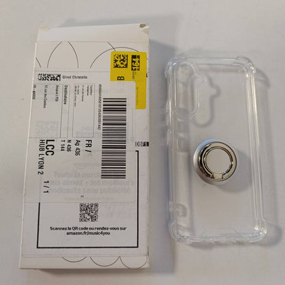 296360 - SILVERBACK Mbrojtëse për Samsung Galaxy A54 5G, TPU rezistente ndaj goditjeve, me mbështetëse unazore 360 gradë, Transparente