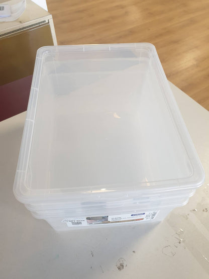 185314 - ROTHO Set Transparent me 3 Kuti Ruajtjeje 10L me Kapakë, Plastikë pa BPA (PP), Transparente, 3 x 10L (36.0 x 26.0 x 14.0 cm)