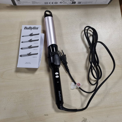 300755 - BABYLISS Hekur kaçurrelash 32mm C332E, 10 temperatura, Ngrohje e shpejtë, Mbështetëse e integruar, E zezë dhe rozë