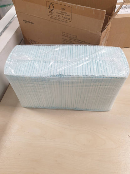 185351 - AMAZON BASICS Mbrojtëse stërvitjeje për qen dhe këlyshë, dizajn me 5 shtresa, me sipërfaqe që thahet shpejt, e rregullt, 50 copë, ngjyra blu