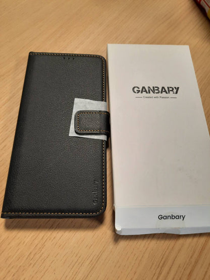 296288 - GANBARY: Mbrojtëse për Samsung Galaxy A23 4G/5G, Mbulesë prej lëkure PU premium, Mbrojtëse me rrota - E zezë