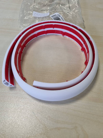 295452 - Kanalizim Kabllosh Dyshemeje Ngjitëse, Kalim Kabllosh Fleksibël PVC për Dysheme Zyrash, E Bardhë, 30mm×1m