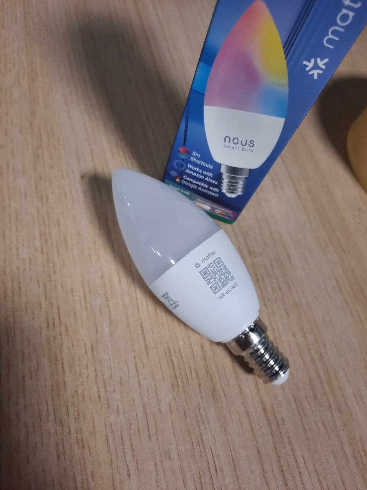 186569 - NOUS - Llampë LED e inteligjent WiFi E14, RGB Matter, me funksion errësimi, e ngrohtë-e ftohtë-natyrale, e pajtueshme me Alexa, Google dhe Asistentin në shtëpi, Kontroll i largët përmes aplikacionit Tuya Smart Life