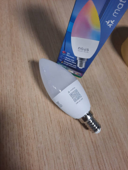 186569 - NOUS - Llampë LED e inteligjent WiFi E14, RGB Matter, me funksion errësimi, e ngrohtë-e ftohtë-natyrale, e pajtueshme me Alexa, Google dhe Asistentin në shtëpi, Kontroll i largët përmes aplikacionit Tuya Smart Life