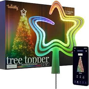 239613 - TWINKLY Mbulesë për Pemën e Krishtlindjeve, Pika e Yllit me 76 LED RGB të Hartëzueshme, USB Tipi C, Drita LED Inteligjente Shumëngjyrëshe, E pajtueshme me Alexa dhe Google Home
