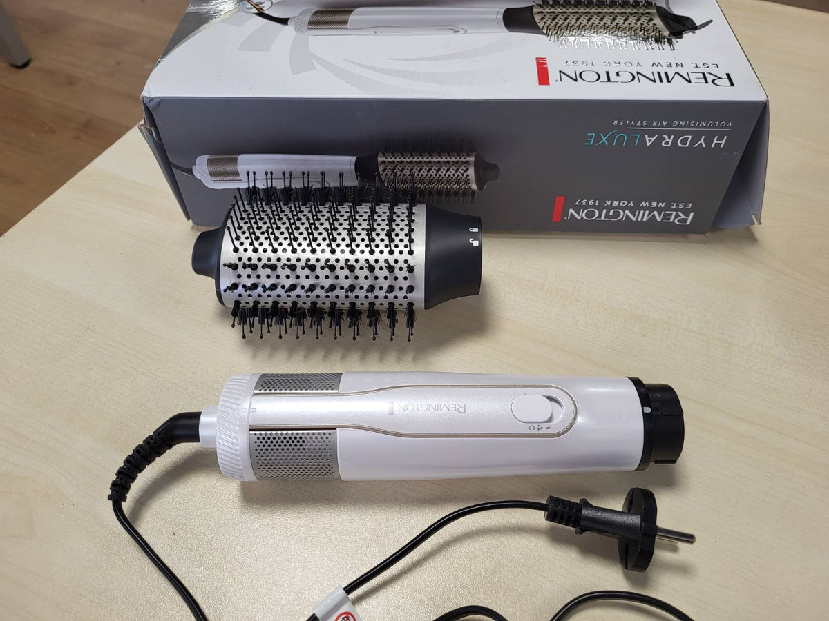 315828 - REMINGTON Furçë me Ajër të Nxehtë Jonik Hydraluxe 2-në-1, 1200 Vat, Teknologji Hydracare, Veshje Qeramike, 3 Cilësime Ngrohjeje/2 Cilësime Ventilatorit, AS8901