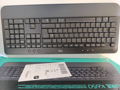 295142 - LOGITECH Signature K650, Tastierë Ergonomike pa Tel me Madhësi të Plotë me Mbështetëse Kyçi, Bluetooth BLE, Rrotull Logi USB, Taste të Heshtura, Tastierë Numerike, E Përputhshme me PC/Windows/Mac, AZERTY Franceze - Gri