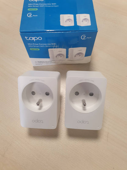 268404 - TAPO, Prizë inteligjente WiFi, 10A Tipi E, e pajtueshme me Alexa dhe Google Home, kontroll nga distanca, Tapo P100(FR), Pako me 2 copë