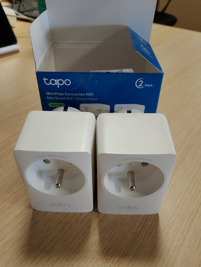 268405 - TAPO, Prizë inteligjente WiFi, 10A Tipi E, e pajtueshme me Alexa dhe Google Home, kontroll nga distanca, Tapo P100(FR), Pako me 2 copë