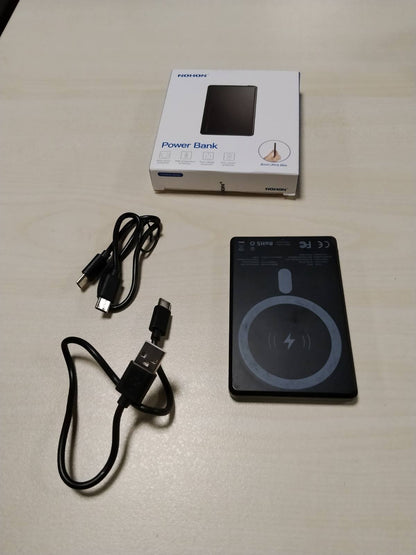 299636 - NOHON Bankë Powerbank Mag-Safe 5000 mAh, Mini ultra i hollë 8 mm, kabllo karikimi Type C, PD 20 W, karikim i shpejtë për iPhone 17/16/15/14/13/12/Mini/Pro/Pro Max
