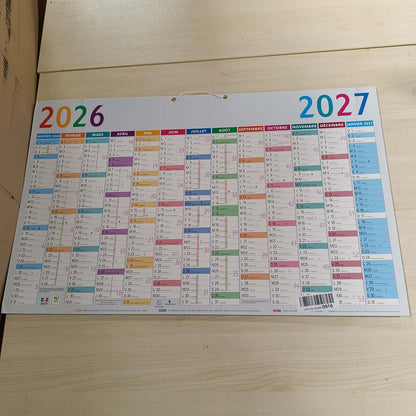 190454 - EXACOMPTA Kalendar Vjetor Shumëngjyrësh, Madhësi 65 x 40.5 cm, Janar 2026/2027