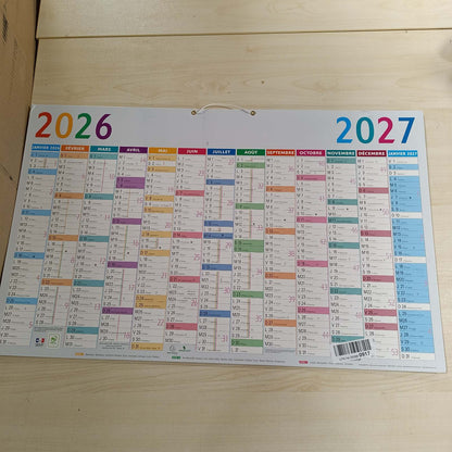 190455 - EXACOMPTA - Kalendar Vjetor Shumëngjyrësh 65 x 40.5 cm - Janar 2026/2027