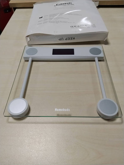 302542 - BANJO PESHORE DIXHITALE, Kapacitet 182 kg, 2 Bateri AAA, LCD me Ndriçim Blu, Xham Transparent