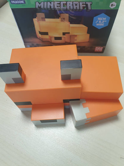 196555 - MINECRAFT - Dritë Nate në Formën e Fox, Llambë Zyrtare Portokalli, Aksesorë dhe Dekorim për Dhomën e Fëmijëve, Dhurata për Djem dhe Vajza