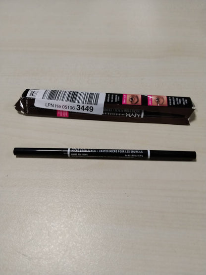 302539 - NYX Professional Grim Laps për vetulla, Laps Mikro për Vetulla, Dy Anët me Laps Automatik dhe Furçë, Nuanca: Hiri