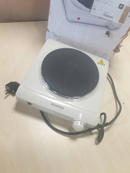 162641 - SEVERIN DK 1091 Pllakë Elektrike Sobë, Ø 18 cm x 1500 W, Material Bazë prej Gize Jo-deformueshme, Termostat për Kontroll të Vazhdueshëm të Temperaturës, Trup prej Emali