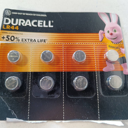 274536 - DURACELL Bateri LR44 me butona (8 copë), 1.5 V (A76, V13GA, 76A)