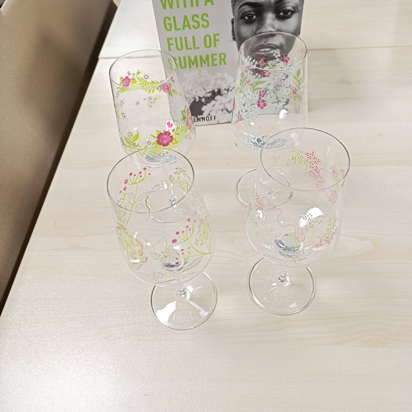 184211 - RITZENHOFF - Set prej 4 Gotash Hugo 500 ml, Aperitivi me Motiv Lulesh, Shumëngjyrëshe, Seria Summer Dew, Prodhuar në Gjermani