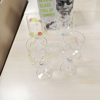 184211 - RITZENHOFF - Set prej 4 Gotash Hugo 500 ml, Aperitivi me Motiv Lulesh, Shumëngjyrëshe, Seria Summer Dew, Prodhuar në Gjermani