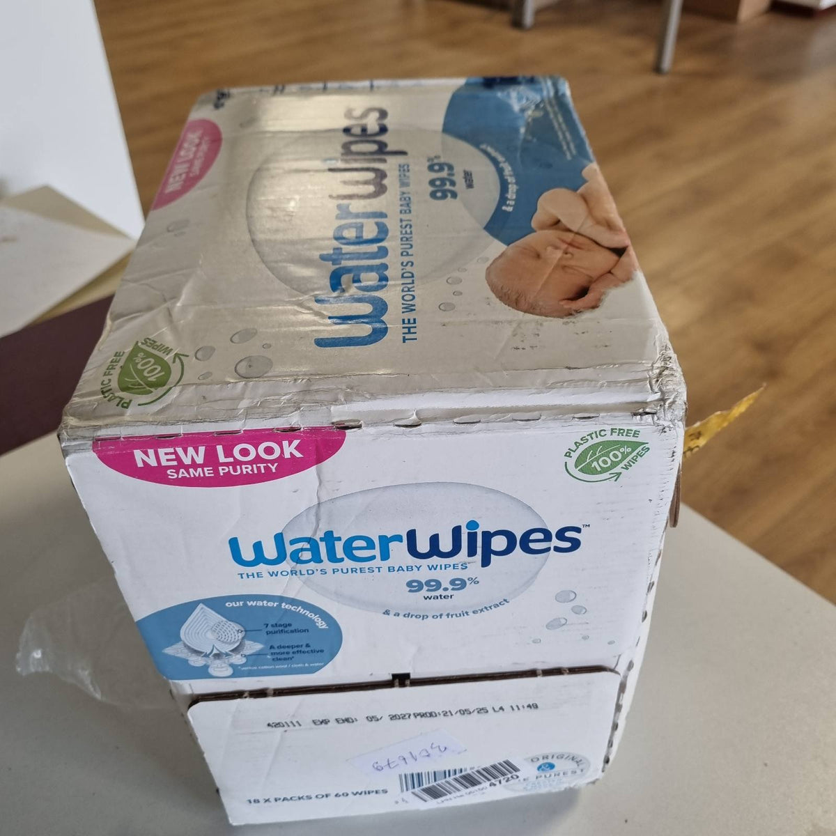 301679 - WATERWIPES Peceta Sensitive+ për të porsalindur dhe bebe, 1080 copë (18 pako), 99.9% ujë, pa aromë