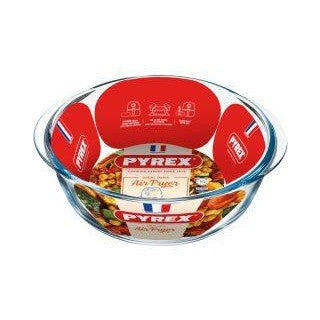 164654 - Pyrex Tavë e rrumbullakët prej qelqi për fritezë me ajër (Air Fryer), 26 cm.
