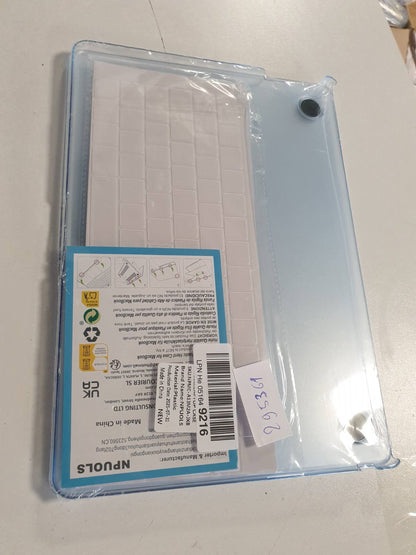 295361 - NPUOLS | Mbështjellëse për MacBook Air 13.6 inç M4 M3 M2 2025-2022 Model A3240 A3113 A2681 | Mbulesë plastike mat + tastierë TPU ultra e hollë | Versioni evropian, blu qielli mat