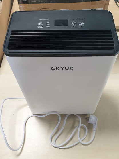 162088 - OKYUK Tharëse Ajri për Shtëpi dhe Banjo, 12L, Pa Myk, Kapacitet 2.5L, Zonë Përdorimi 35m², Fikje Automatike 24 Orë, e Bardhë
