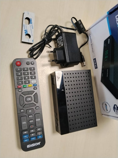 295770 - EDISION Marrës Satelitor Proton S2 Plus Full HD FTA, Telekomandë Comfort 2-në-1, i pajtueshëm me Unicable (DVB-S2, HDMI, SCART, S/PDIF, USB, LAN, Mbështetje USB WiFi)