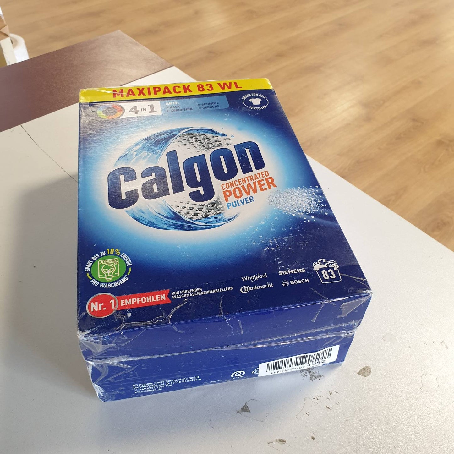 318076 - CALGON Pluhur 4-në-1 Power – 1 x 2.075 kg, Zbutës uji kundër gëlqeres, papastërtisë dhe korrozionit në lavatriçe