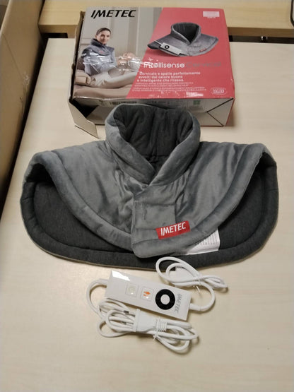 300402 - IMETEC INTELLISENSE CERVICAL – JASTËK NGROHËS PËR QAFËN DHE SHPATULLAT, 47X52 CM, MATERIAL HIPOALERGHIK I LARËSHËM, 5 TEMPERATURA, QANDRUESHMËRI MAKSIMALE
