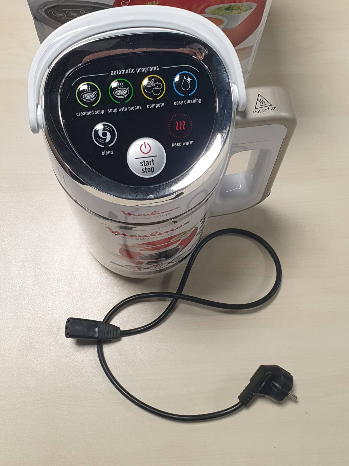 162081 - MOULINEX LM841110 Easy Soup, Pajisje për Supa prej Çeliku Inox, Kapacitet 1.2L, 4 Programe Gatimi, Sistem për Mbjajtje të Ngrohtësisë