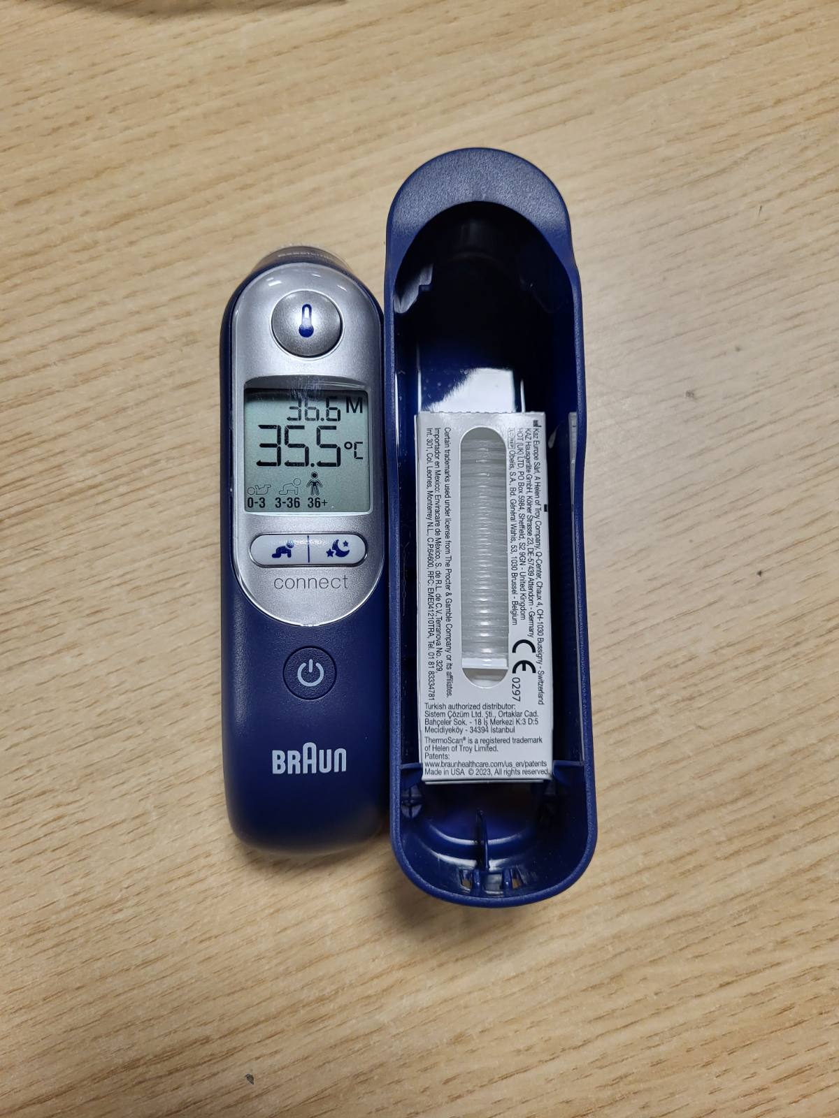 315607 - BRAUN Termometër veshi ThermoScan® 7+, i pajtueshëm me aplikacionin Braun Family Care™, Teknologjia Age Precision®, ekran dixhital me kodim ngjyrash