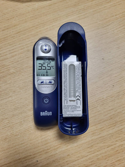 315607 - BRAUN Termometër veshi ThermoScan® 7+, i pajtueshëm me aplikacionin Braun Family Care™, Teknologjia Age Precision®, ekran dixhital me kodim ngjyrash